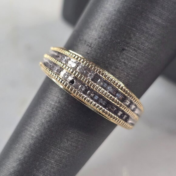 Jewelry - Womens Vintage Estate 10K Yellow Gold Diamond MOM Heart Ring 3.0g E4634